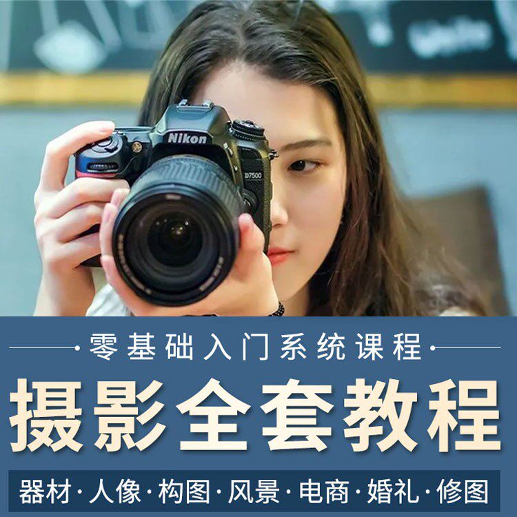 摄影教程数码单反网课课程构图教学人像视频后期人体美食静物素材