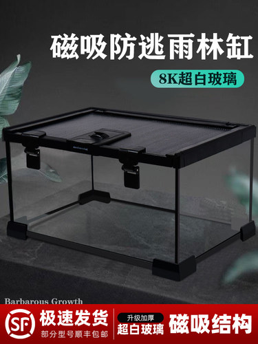 BG爬宠饲养箱玻璃生态雨林造景睫角守宫蜥蜴蜘蛛宠物蛇爬虫饲养盒