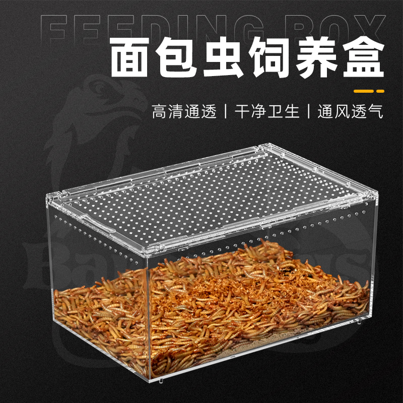 面包虫活体专业饲养箱大麦黄粉虫杜比亚蟑螂蟋蟀饲料亚克力养殖盒