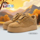 蜡笔小新鞋 学生厚底增高板鞋 子男小麦色百搭反绒皮休闲鞋 秋冬新款