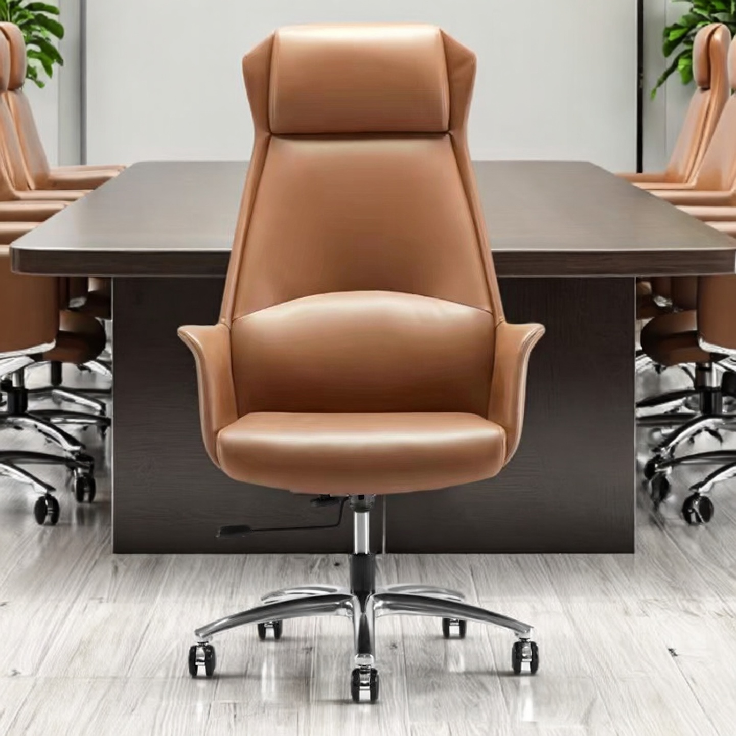 商务洽谈真皮椅大班办公椅会议椅