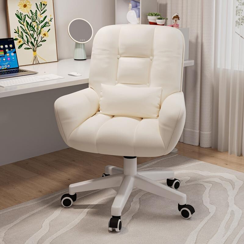 沙发椅电脑椅家用久坐靠背化妆旋转椅万向轮学习办公书房书桌坐椅
