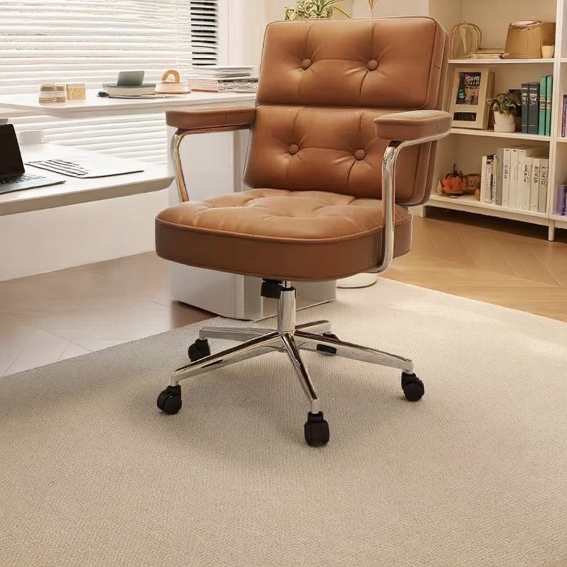 轻奢真皮电脑椅家用洽谈会客椅子