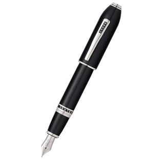 美国CROSS高仕钢笔名铸系列18K金笔黑珐琅白夹墨水笔收藏送礼品