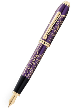 CROSS高仕钢笔涛声莎吻生肖牛年纪念珍藏18K金尖紫色女神礼墨水笔