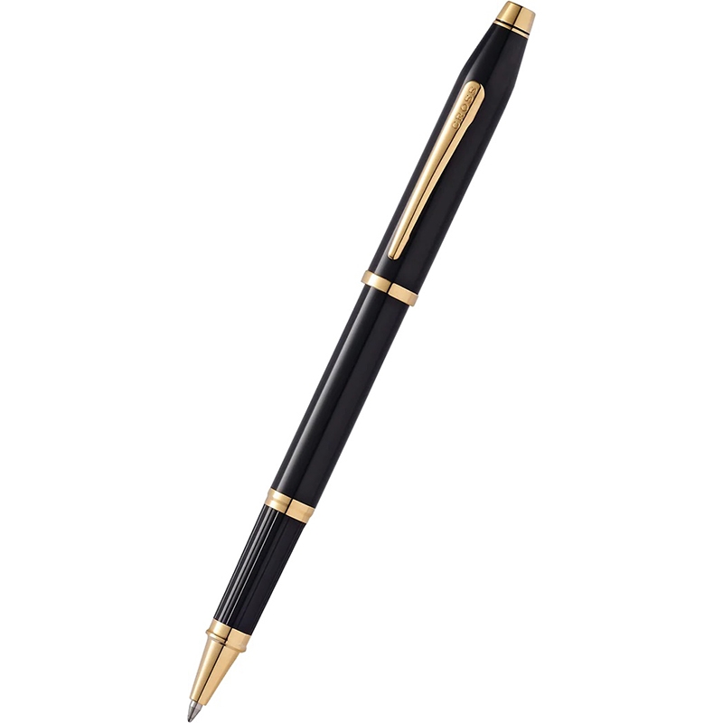 美国CROSS高仕签字笔新世纪系列黑珐琅23K镀金男女宝珠笔书写送礼