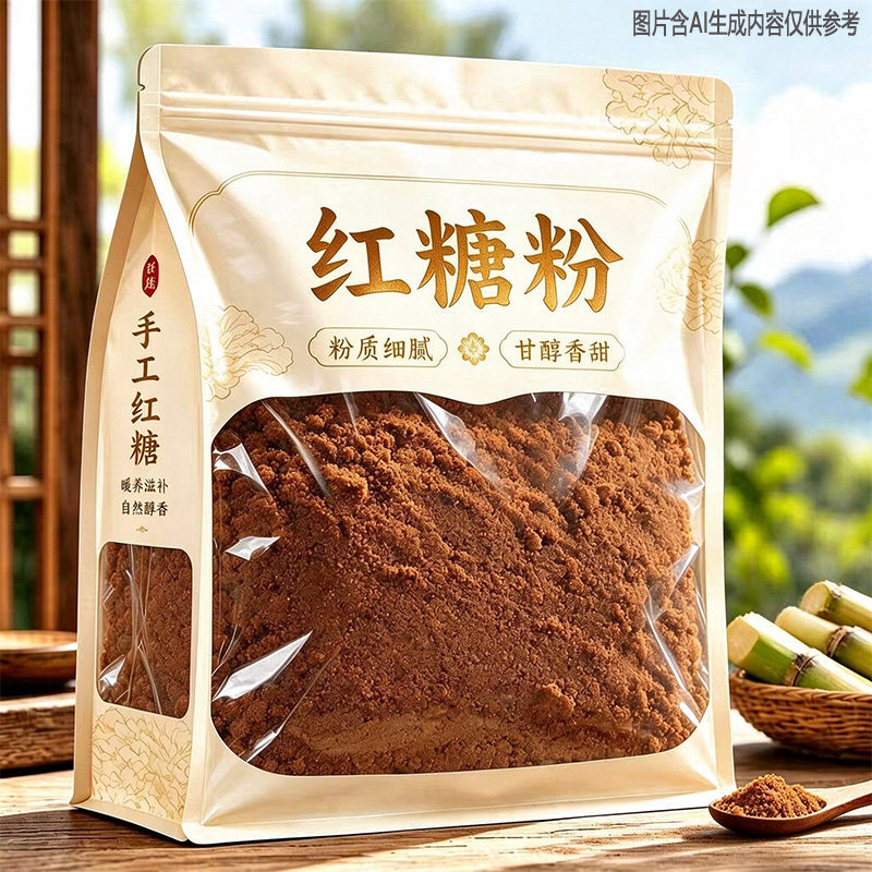 甘蔗红糖粉农家自制红糖粉广西纯蔗糖手工制作土老红糖粉质细腻