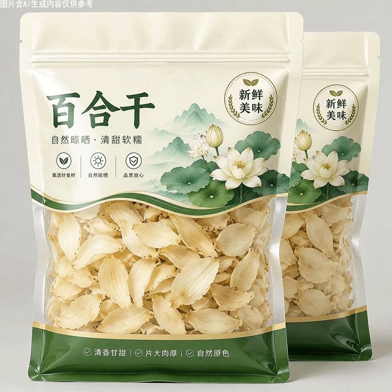百合干农家自然晾晒原色新鲜百合片干货家用煲汤煮粥泡茶食用百合