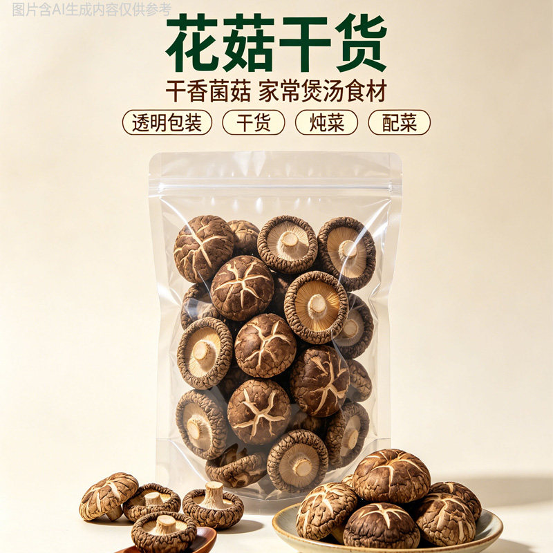 香菇干货花菇肉厚干蘑菇新货散装