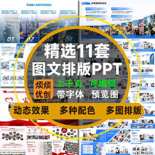 高级感图文排版ppt模板动态多图文版式结合创意素材工作汇报总结