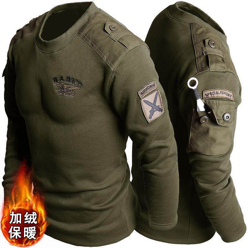 特种兵军人战术长袖t恤美军旅风迷彩服打底加绒衣毛衣男冬季专用