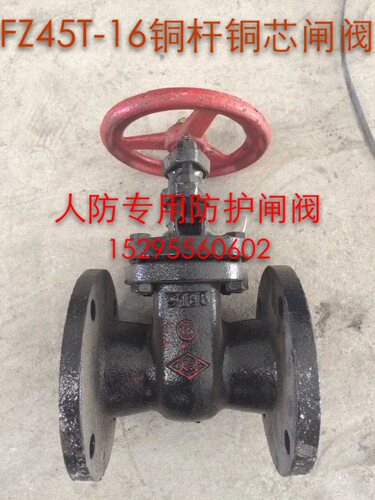 FZ45T-16人防专用防护闸阀/铜杆铜芯暗杆法兰闸阀DN50/65/80/100