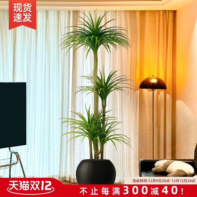 速发龙血树绿植龙地树落铁树客厅装饰室内大型假植物盆栽龙须摆件