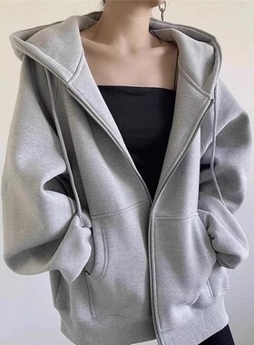速发灰色卫衣外套春秋岛2024早春新款连帽初秋开衫山东青款即墨