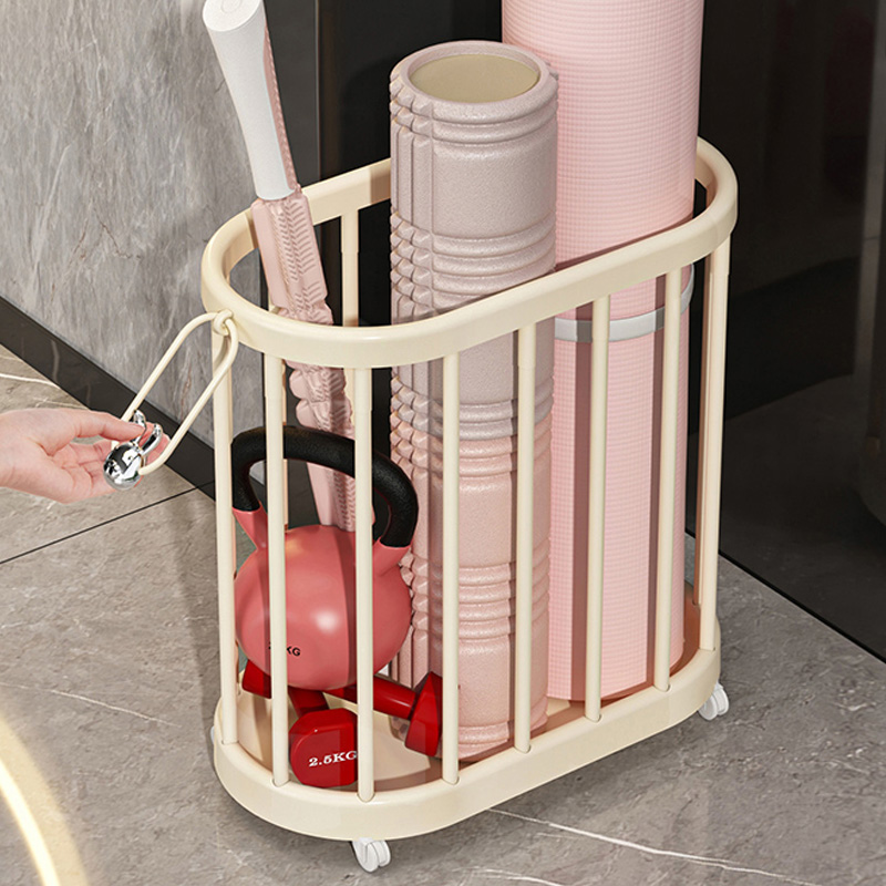 速发具伽垫收纳筐带轮子家动可移动泡沫轴哑铃运用工瑜健身器材置