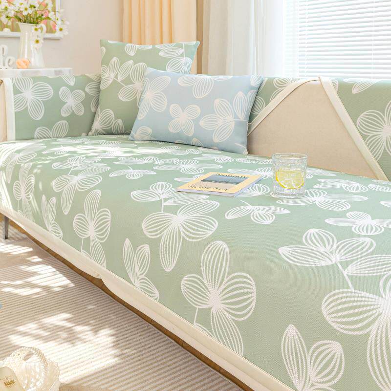 速发沙发垫夏季防滑新清席凉小简约奶油风夏天凉垫沙发套罩巾