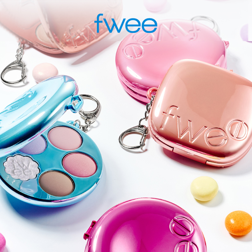 fwee口袋眼影盘钥匙扣哑光珠光五色眼影盘便携眼影套装持久韩国