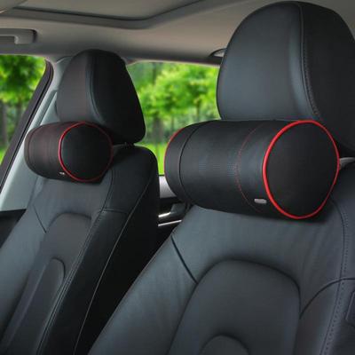 圆筒汽车头枕车载颈枕高级感真皮护颈枕头枕车用靠枕