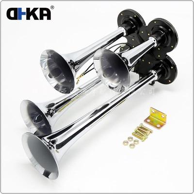 DHKA亚冠-AS034现货 12V/24V四管黑色镀铬电控气喇叭卡车货车用
