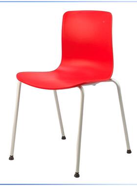 1624北欧风商用钢管四脚椅固定休闲会培场厅餐椅子训会子议室靠背