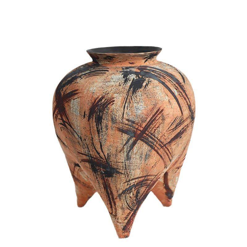 德禅意复古陶瓷台面XUH花瓶侘寂瓶风雅致粗景陶三足民宿茶室插花,橡塑材料及制品,工业陶瓷,淘宝优惠券,粉丝福利购,淘宝优惠卷