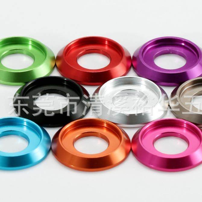 厂家直销铝合金加厚平垫片 M2-8半圆杯垫片 彩色金属模型垫片