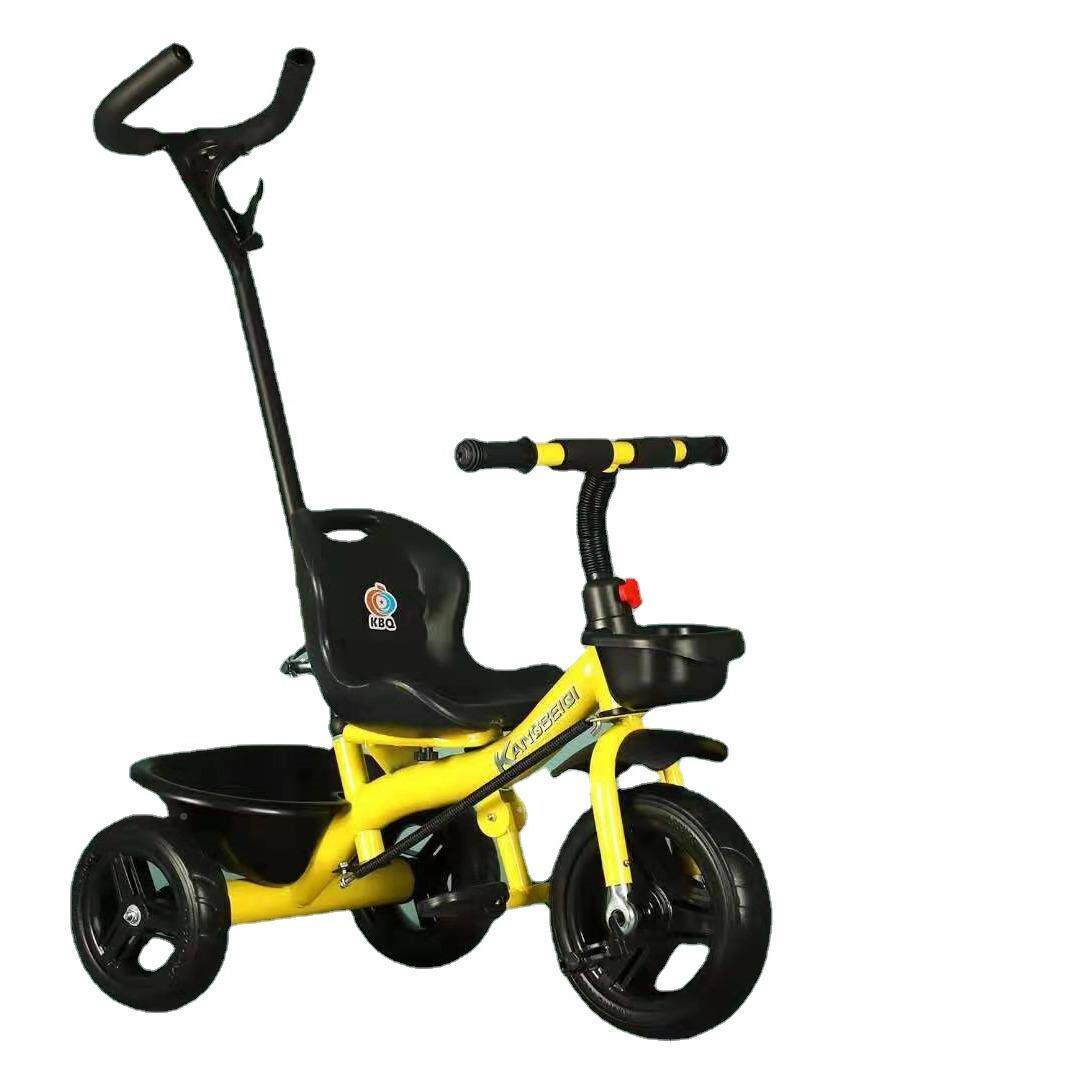 坐儿童三轮车脚车宝宝可可骑踏手推四合364一三轮车遮童阳遮阳可