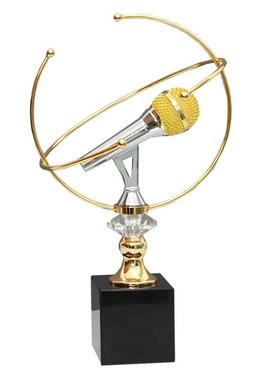 现书代创意话筒礼品品摆件奖唱歌比赛字颁奖奖杯刻酒柜柜BJ6341工