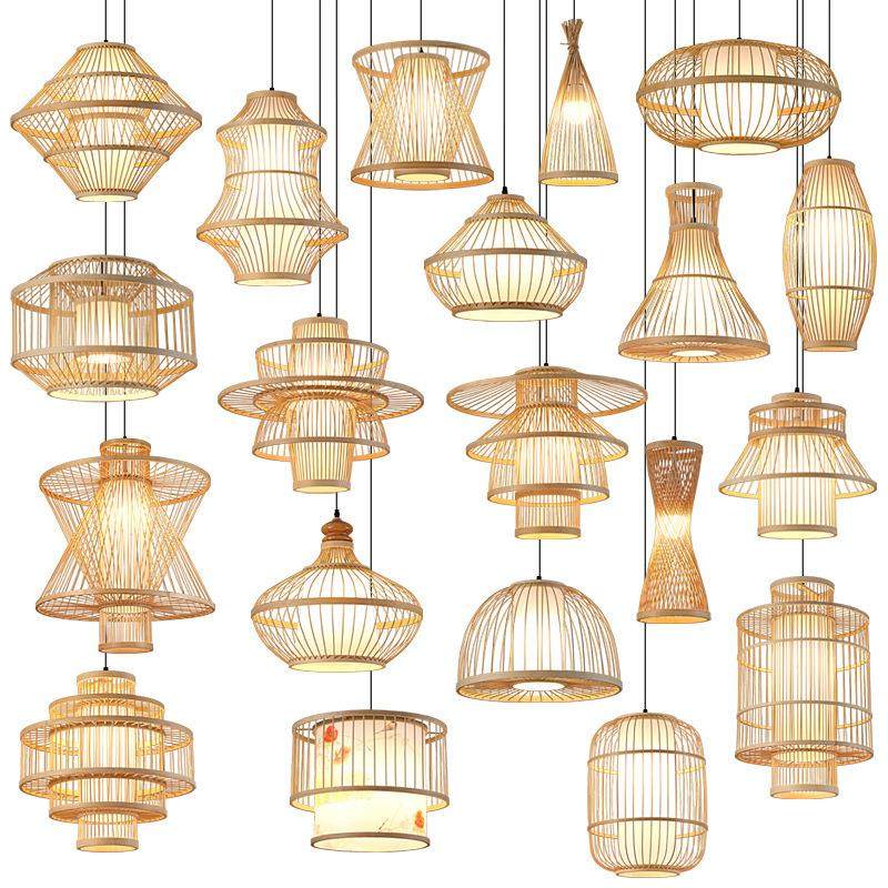 竹编吊灯意中式创意竹灯笼茶餐厅饭店火锅室店古藤阁灯日编式复古,家装灯饰光源,智能吊灯,淘宝优惠券,粉丝福利购,淘宝优惠卷
