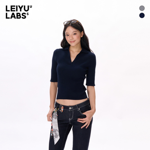 女秋2025年新款 LEIYU 打底衫 LABS含羊毛中袖 软糯高弹上衣 毛针织衫