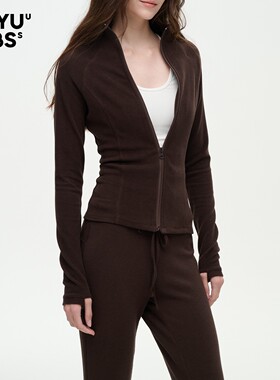 LEIYU LABS插肩袖德绒打底衫女冬2025年新款紧身立领保暖开衫上衣