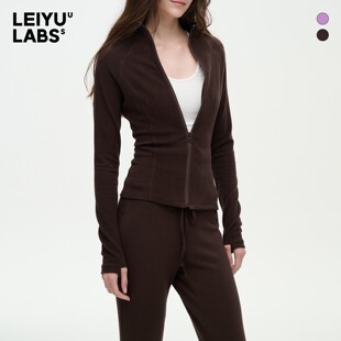 紧身立领保暖开衫 LEIYU 女冬2025年新款 德绒打底衫 上衣 LABS插肩袖