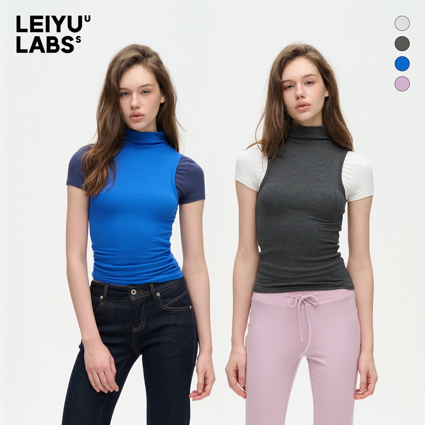 LEIYU LABS针织立领无袖打底衫女2025年冬季新款紧身基础百搭上衣