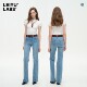 显瘦复古长裤 LEIYU 新款 修身 LABS高腰紧身微喇牛仔裤 女2025年冬季