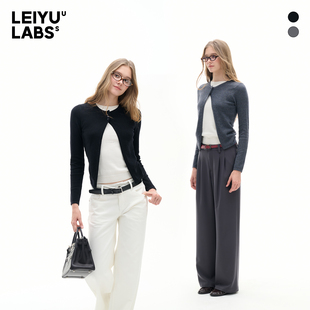 LEIYU LABS假两件含羊毛针织衫女2026年春季新款修身休闲毛衫上衣