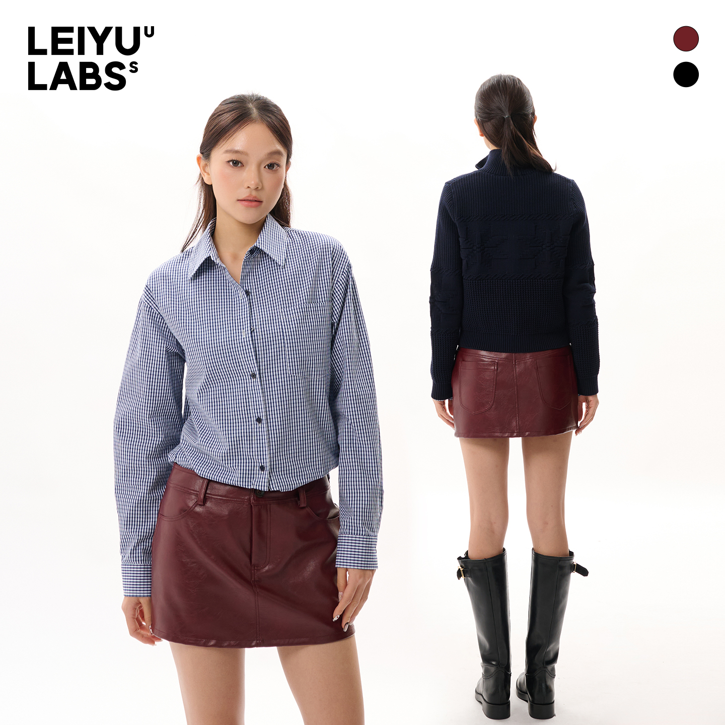 LEIYU LABS宽松A字皮裙半身裙女2025年冬季新款防走光辣妹超短裙
