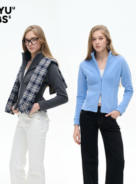 LEIYU LABS摇粒绒收腰显瘦保暖外套女冬2025年新款立领插肩袖上衣