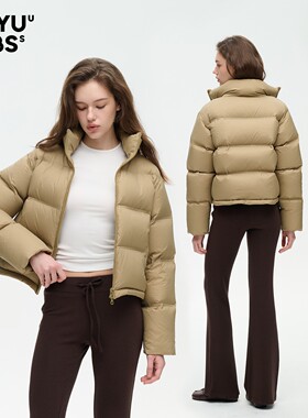 LEIYU LABS短款立领羽绒服女2025年冬季新款90白鸭绒加厚保暖外套