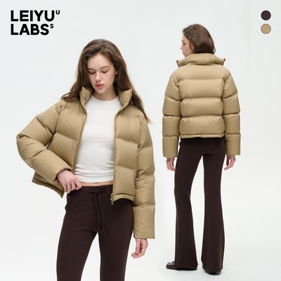 LEIYU LABS短款立领羽绒服女2025年冬季新款90白鸭绒加厚保暖外套