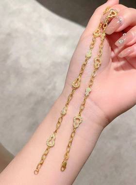 古法镶嵌葫芦黄金色手链小众高级感设计质感满满送女友礼物