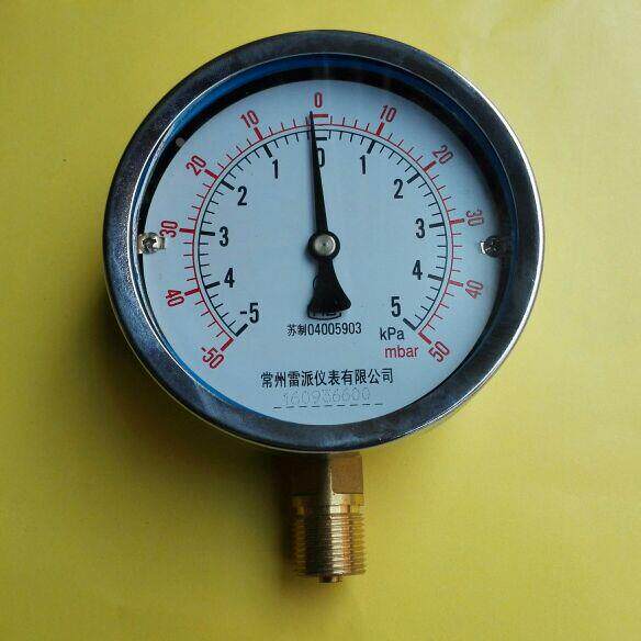 膜盒压力真空表 YEZ-100 +-5kpa  100mm m20x1.5 正负压力表