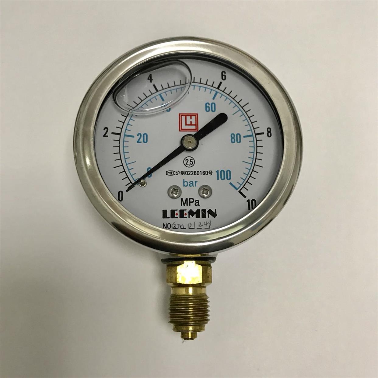 耐震压力表 YN-63I 10mpa G1/4 表盘前68mm 压力10mpa 螺纹G1/4