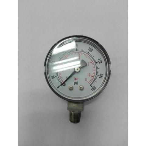 定制40mm 塑料壳不锈钢接头压力表 牙npt1/8 压力11bar 160psi