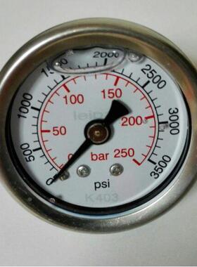 250bar 轴向耐震压力表 螺纹m14x1.5 YN-40-ZQ 3500psi Φ41-47mm