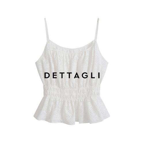 Dettagli/迪塔莉度假风2025新款时尚无袖迪塔莉抽褶吊带短上衣