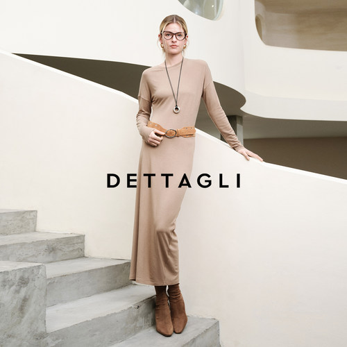 Dettagli/迪塔莉春季新款设计感不对称修身显瘦T恤裙上衣女连衣裙