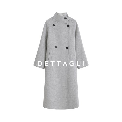 Dettagli/迪塔莉秋冬新款米色系设计款百搭立领插肩袖大衣外套女