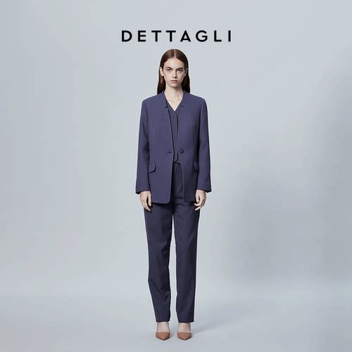 Dettagli迪塔莉春夏季新款修身一粒扣直筒西装外套上衣女