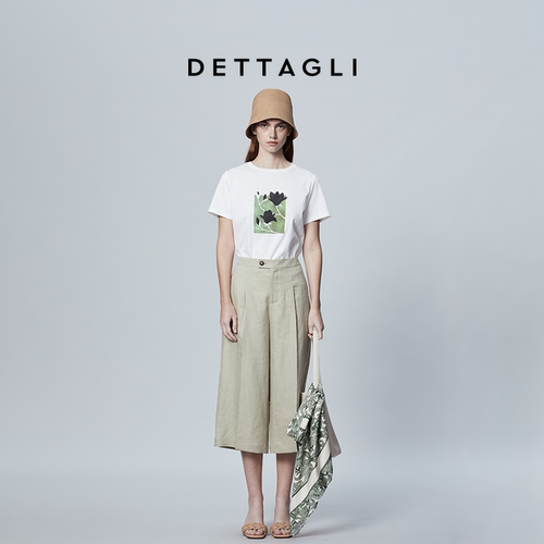 Dettagli/迪塔莉新款休闲时尚棉针织印花T恤上衣女