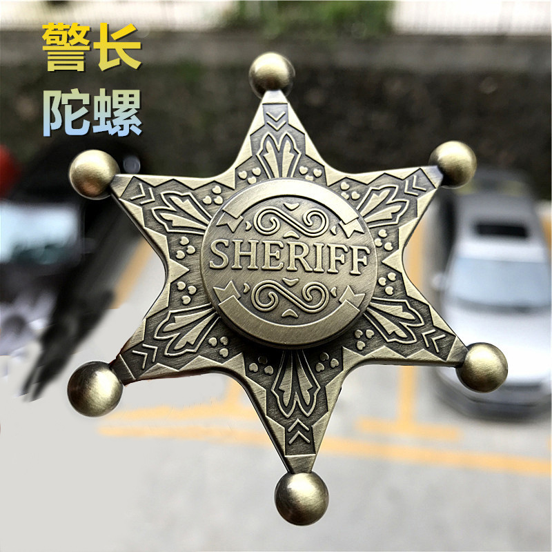 六角海王星sheriff警长徽章手指